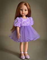 Платье для куклы Paola Reina 33-36 см, с выбитыми розами, ЛАВАНДА